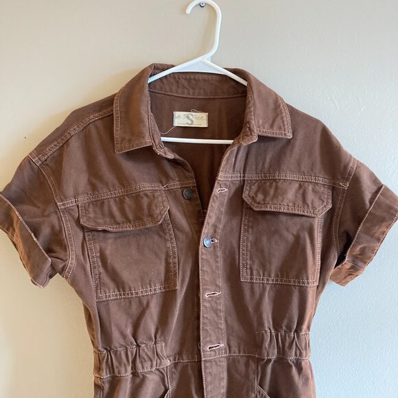 Free People Pants - Free People Brown Denim style Jumpsuit